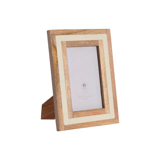 Photo frame Home ESPRIT White Natural Bone Mango wood Urban-0