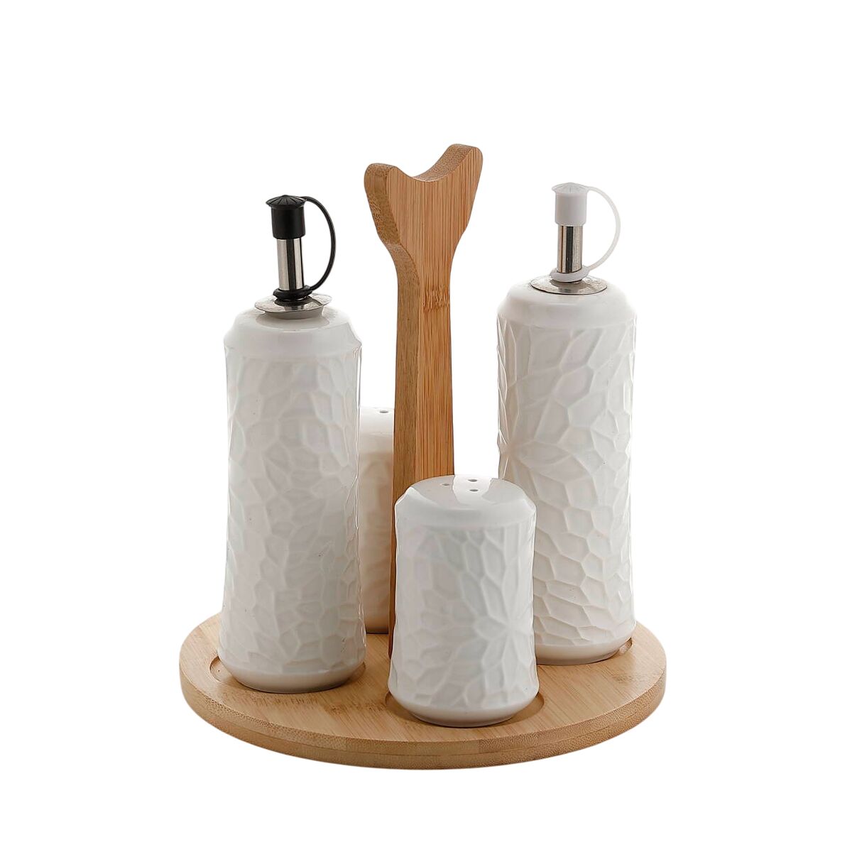 Cruet Home ESPRIT White Bamboo Porcelain-1
