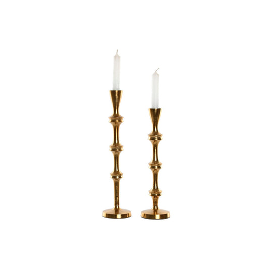 Candle Holder Home ESPRIT Golden Aluminium Modern 8 x 8 x 36 cm (2 Units)-1