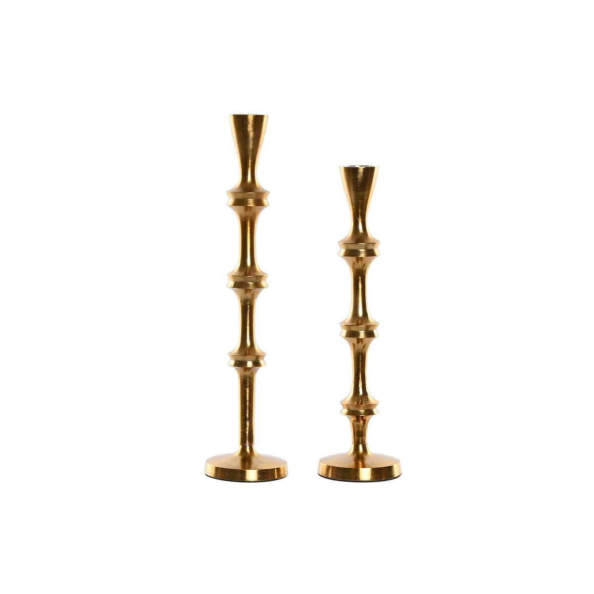Candle Holder Home ESPRIT Golden Aluminium Modern 8 x 8 x 36 cm (2 Units)-0
