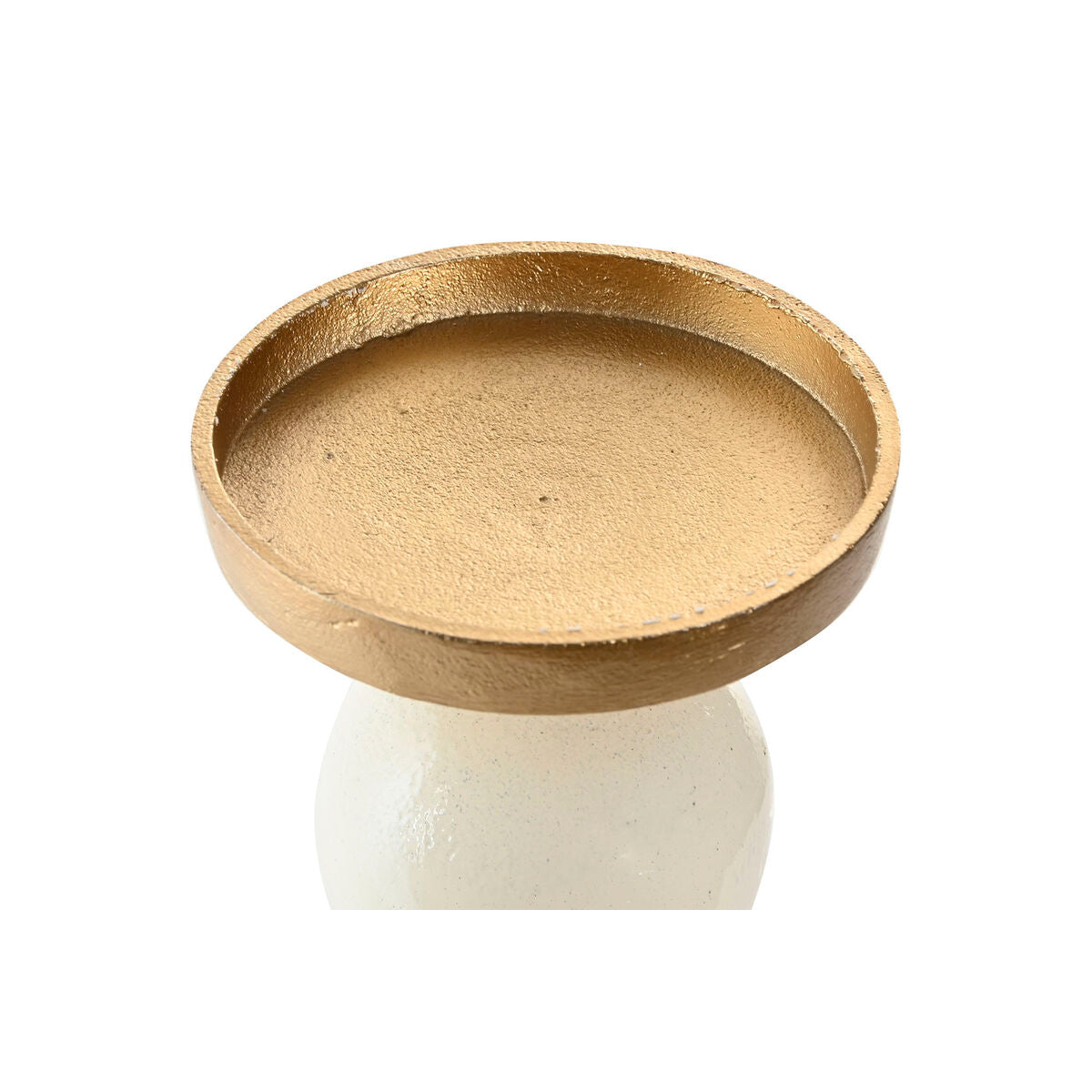 Candle Holder Home ESPRIT White Golden Aluminium Modern 15 x 15 x 33 cm-3