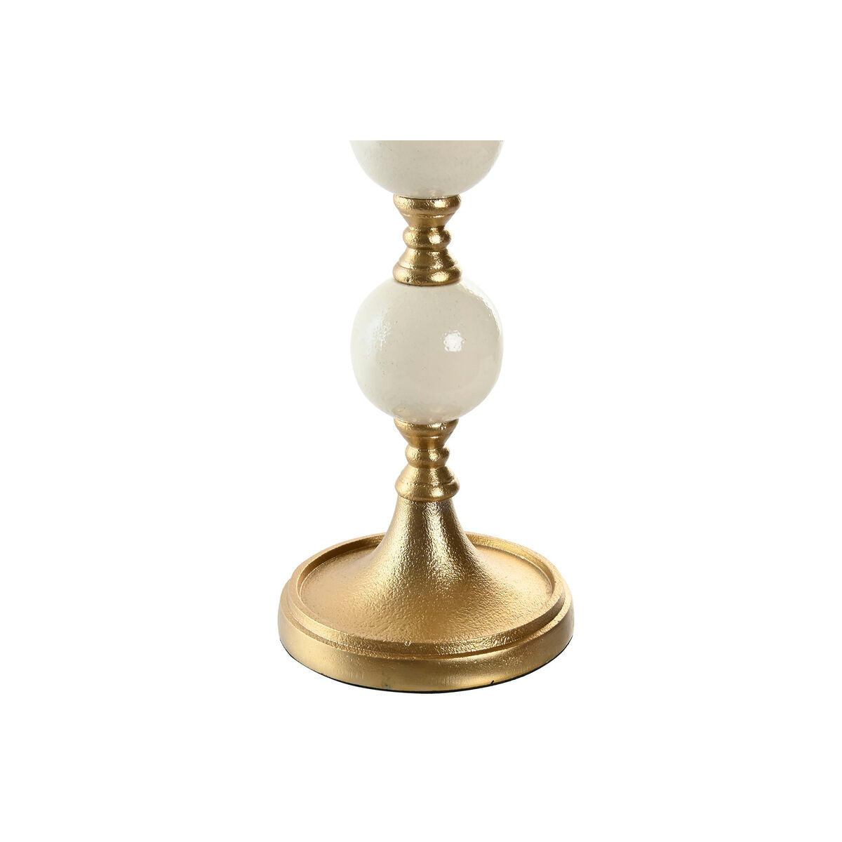 Candle Holder Home ESPRIT White Golden Aluminium Modern 15 x 15 x 33 cm-2