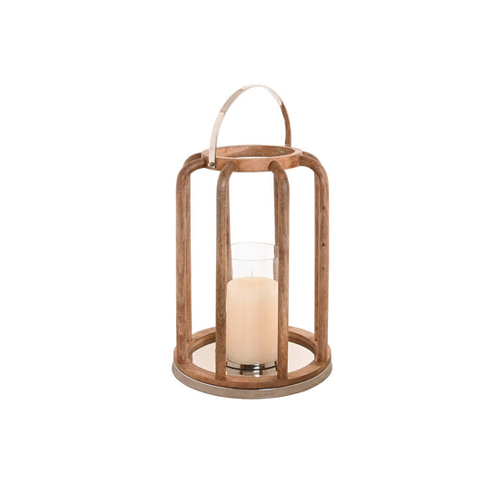 Candleholder Home ESPRIT Brown Silver Natural Crystal Mango wood 30 x 30 x 42 cm-1