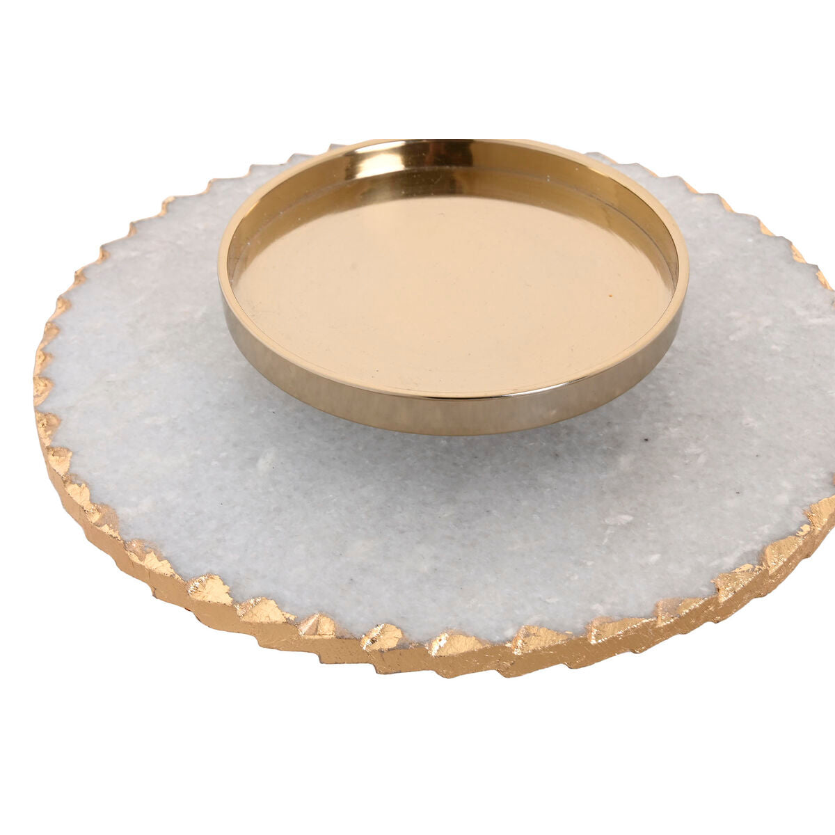 Candleholder Home ESPRIT White Golden Crystal Marble 25 x 25 x 27 cm-2
