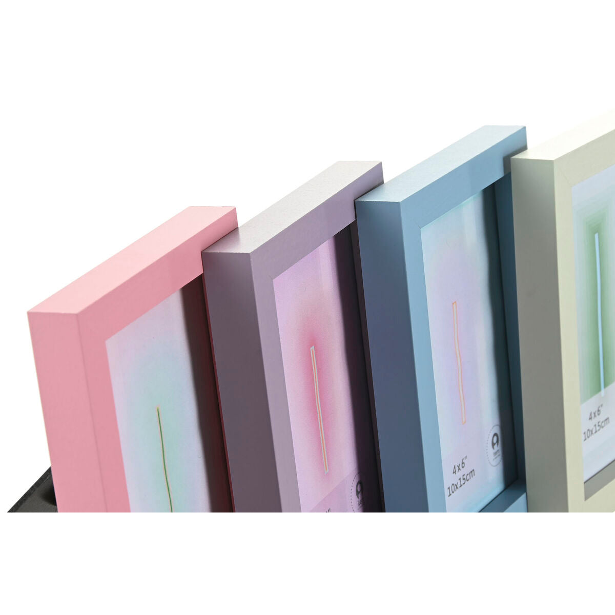 Photo frame Home ESPRIT Blue Green Crystal MDF Wood Urban (4 Units)-2