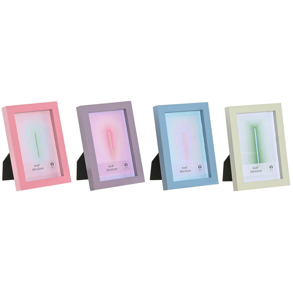 Photo frame Home ESPRIT Blue Green Crystal MDF Wood Urban (4 Units)-0