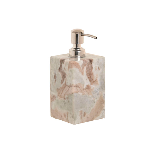 Soap Dispenser Home ESPRIT White Brown Marble Modern 7,5 x 7,5 x 18 cm-0