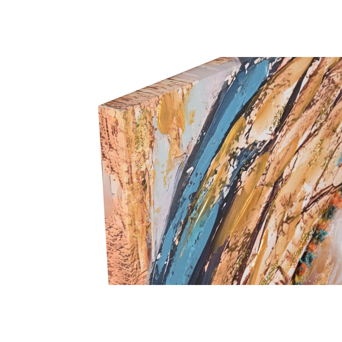 Painting Home ESPRIT Turquoise Golden Colonial African Woman 90 x 3 x 120 cm (2 Units)-3