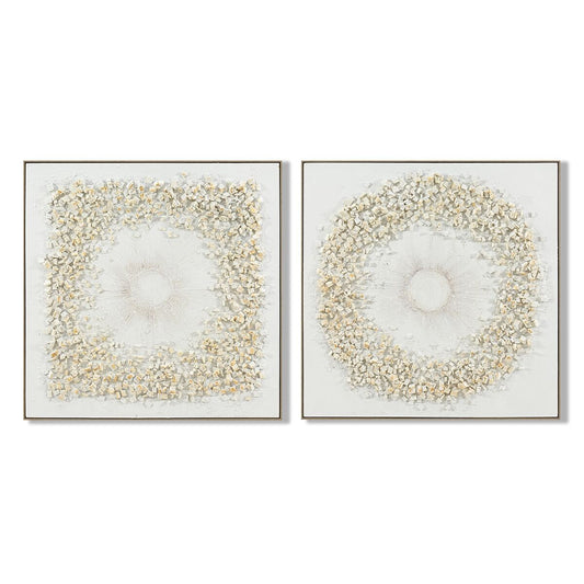Painting Home ESPRIT White Circles 102 x 4,5 x 102 cm (2 Units)-0