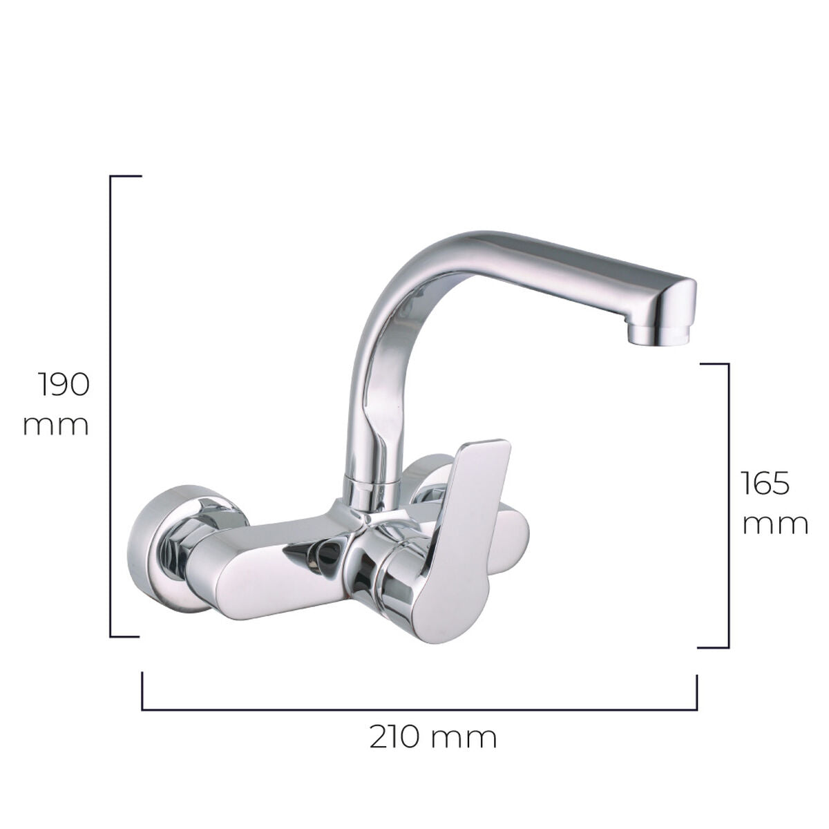 Mixer Tap EDM 01145 Silver Stainless steel Brass Zinc 21 x 19 cm-1