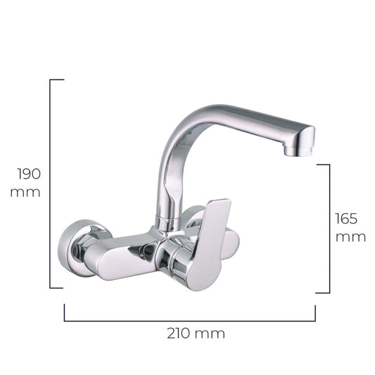 Mixer Tap EDM 01145 Silver Stainless steel Brass Zinc 21 x 19 cm-1