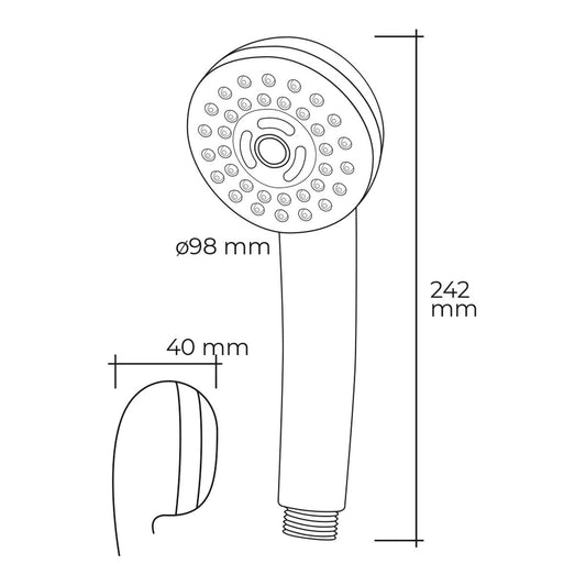 Shower Rose EDM 01343 ABS Modern Chromed 9,8 x 4 x 24,2 cm-1