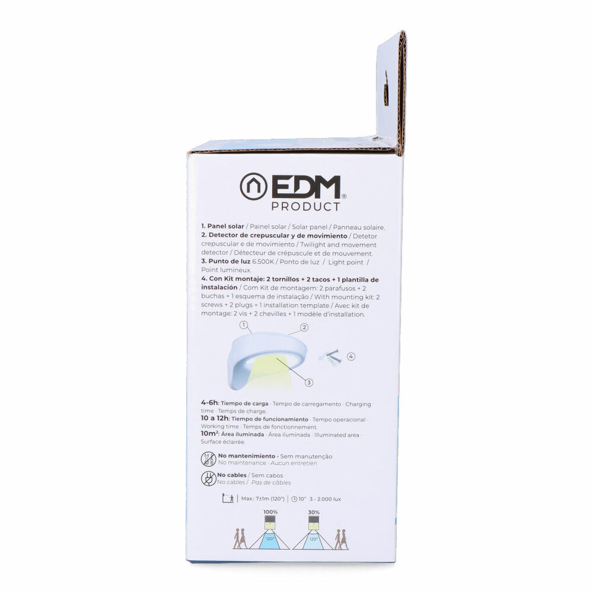 LED Wall Light EDM 31853 White 2 W 1,8 W 200 Lm 155 Lm Solar Movement Sensor (6500 K)-7