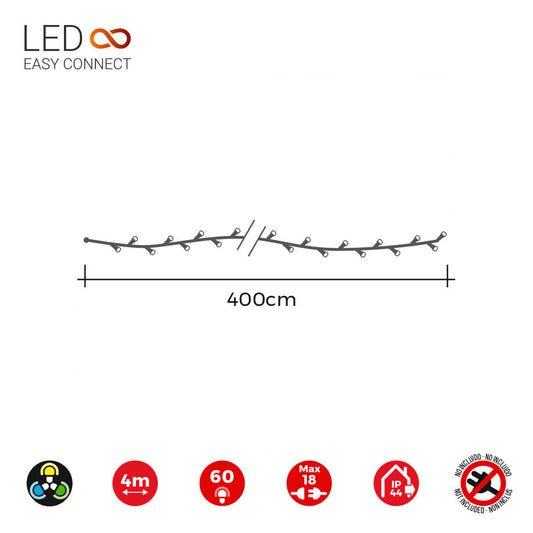 Wreath of LED Lights EDM 71253 Easy-Connect Multicolour 4 m-1