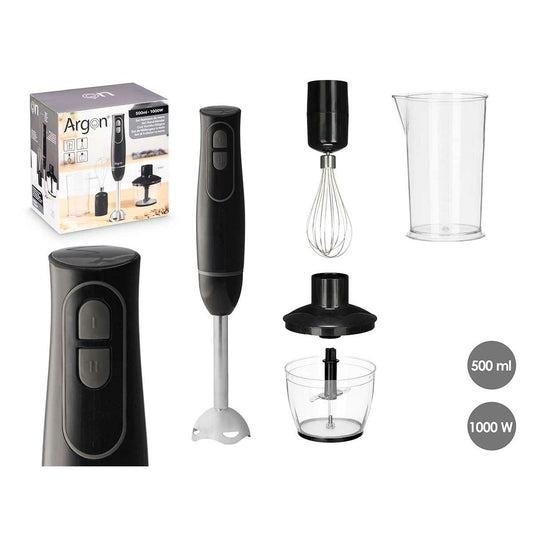 Hand-held Blender Argon JE-908BL Black Grey 1000 W-0