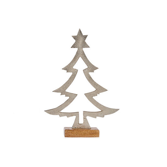 Christmas Tree Shape 5 x 29 x 20,5 cm Silver Wood-0