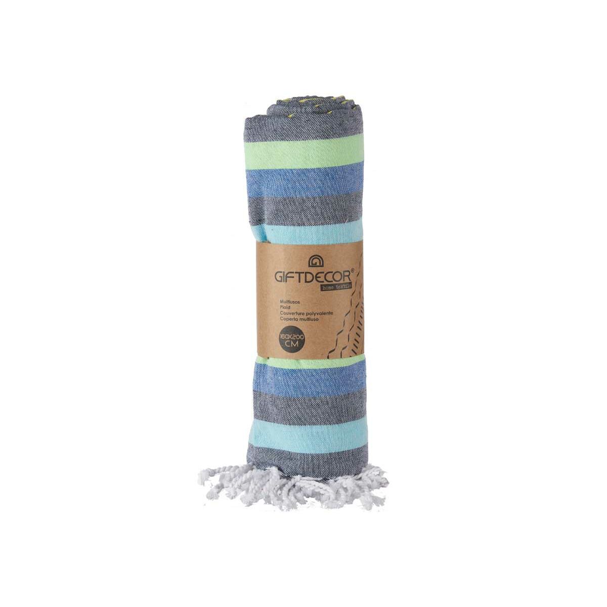 Multipurpose throw Stripes Green-2