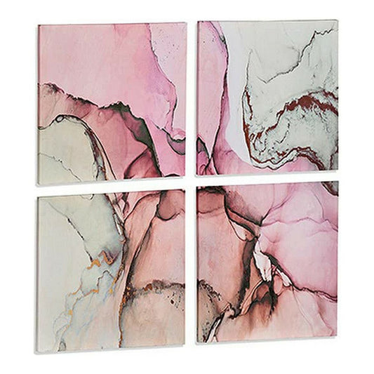 Canvas Gift Decor PC342107 Canvas 35 x 7 x 35 cm Marble (4 Pieces)-0