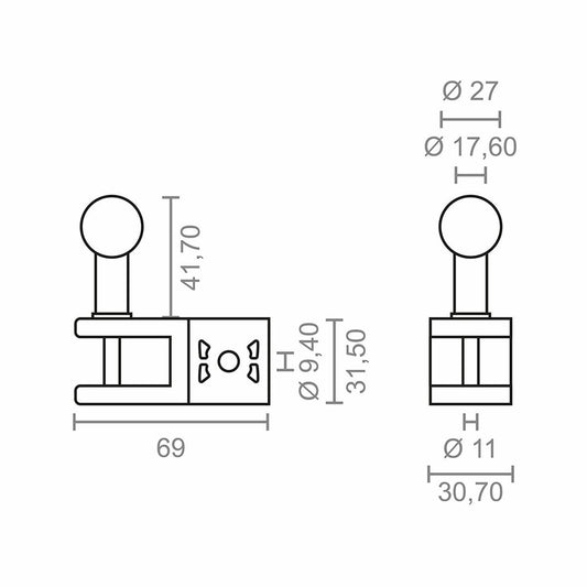 Awning bracket Micel TLD01 White 6,9 x 3,07 x 7,32 cm Handrail-1
