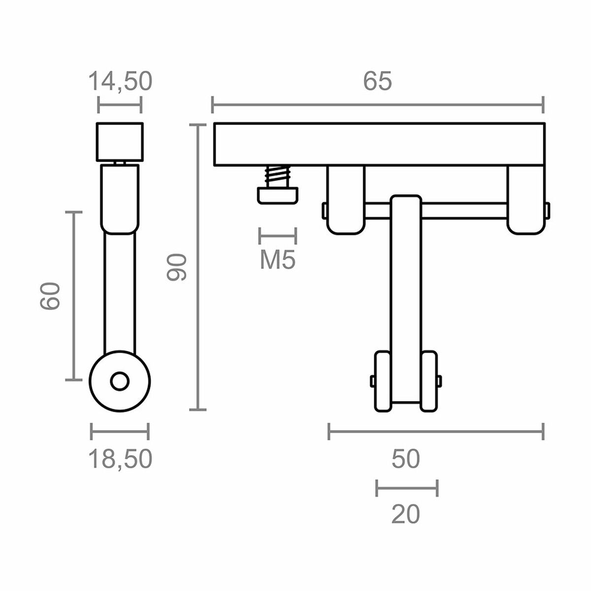 Pergola pulley Micel TLD21 Nylon 65 x 18,5 x 90 mm Runner White-1