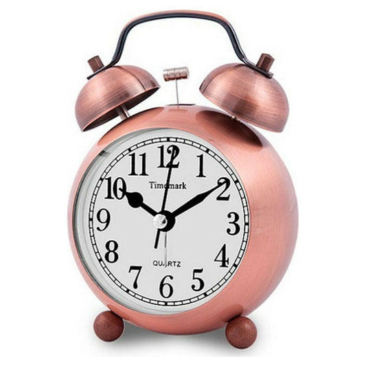 Analogue Alarm Clock Timemark Golden Light with sound 9 x 13,5 x 5,5 cm (9 x 13,5 x 5,5 cm)-0