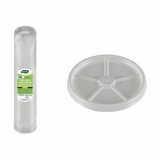 Set of lids for glasses Algon Coffee 100 Pieces 200 ml (20 Units)-1