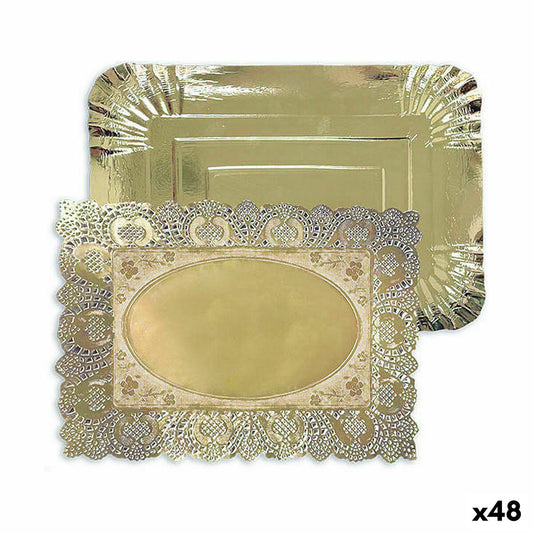 Snack tray Algon Golden Rectangular 23 x 29,5 x 1 cm (48 Units)-0