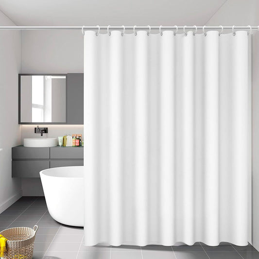 Shower Curtain Exma White PVC 140 x 180 cm-1