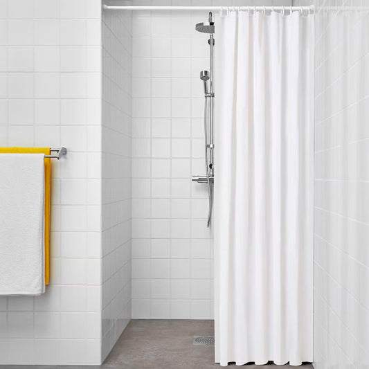 Shower Curtain Exma White PVC 180 x 180 cm-0