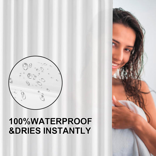 Shower Curtain Exma White PVC 180 x 180 cm-1