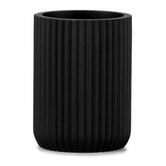 Toothbrush Holder Andrea House Black Matt Resin (Ø 7 x 9,5 cm)-0