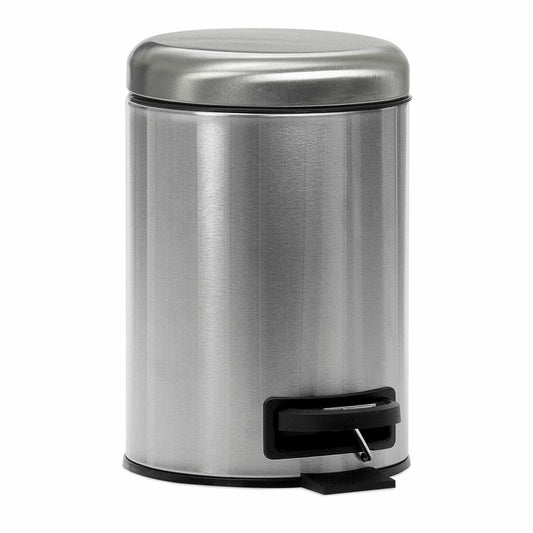 Pedal bin Andrea House Metal Silver 3 L (Ø 17,5 x 23 cm)-0