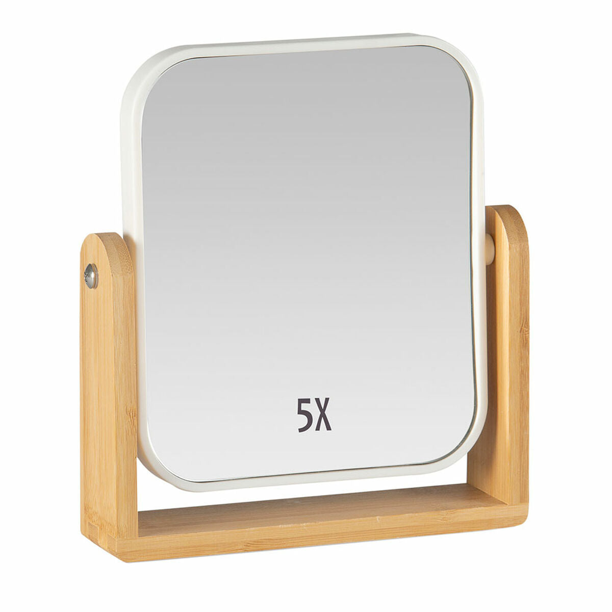 Mirror with Mounting Bracket Andrea House White Matt 18 x 4,5 x 20 cm Bamboo-0