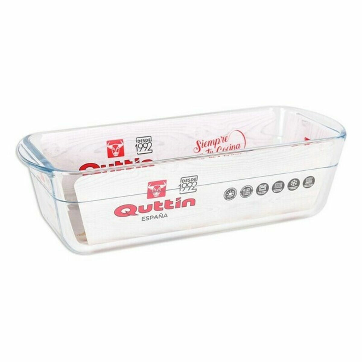 Rectangular Mould Quttin 63079 1,7 L Glass 28,2 x 11,6 x 7,7 cm (6 Units)-1
