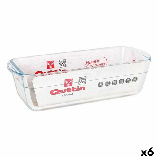 Rectangular Mould Quttin 63079 1,7 L Glass 28,2 x 11,6 x 7,7 cm (6 Units)-0