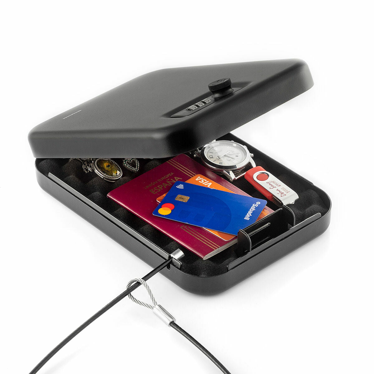 Portable Safe Box with Security Cable Prisaven InnovaGoods-4