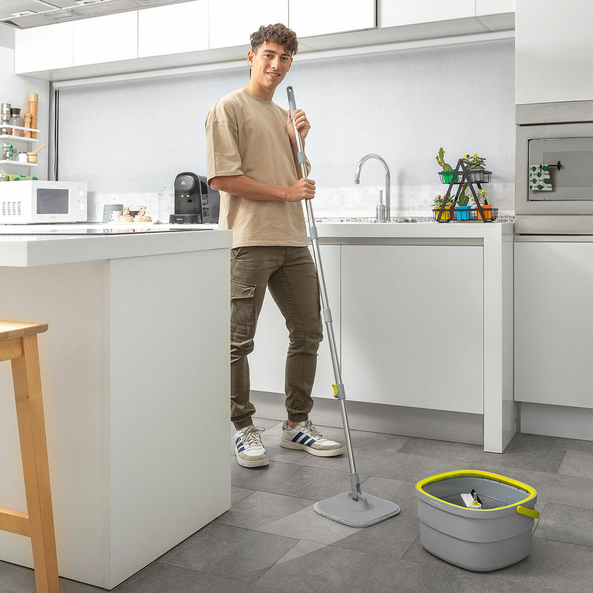 Self-Cleaning Spin Mop with Separation Bucket Selimop InnovaGoods-6