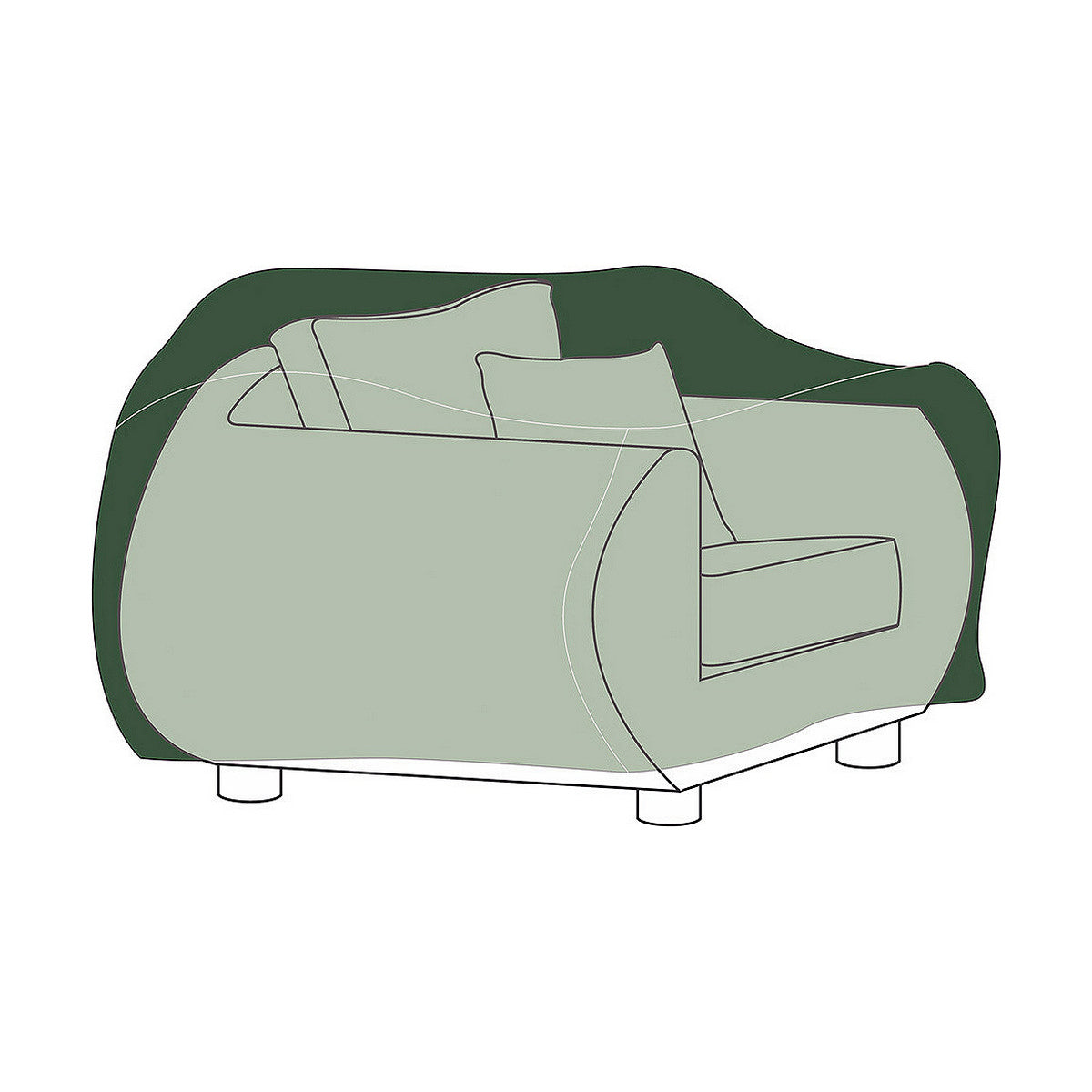 Sofa Cover Altadex Green Polyester 130 x 90 x 70 cm-0