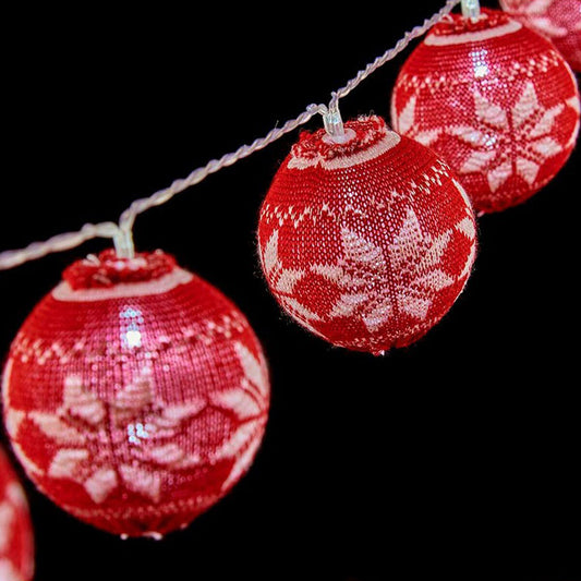 Wreath of LED Balls 2 m Ø 6 cm Red White-0