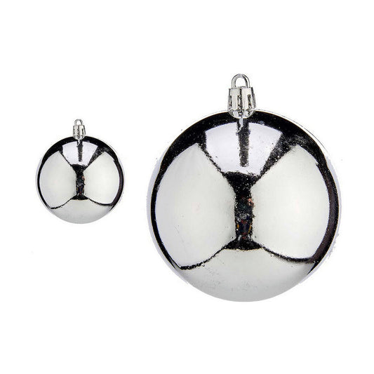 Christmas Baubles Ø 8 cm 16 Units Silver Plastic-0