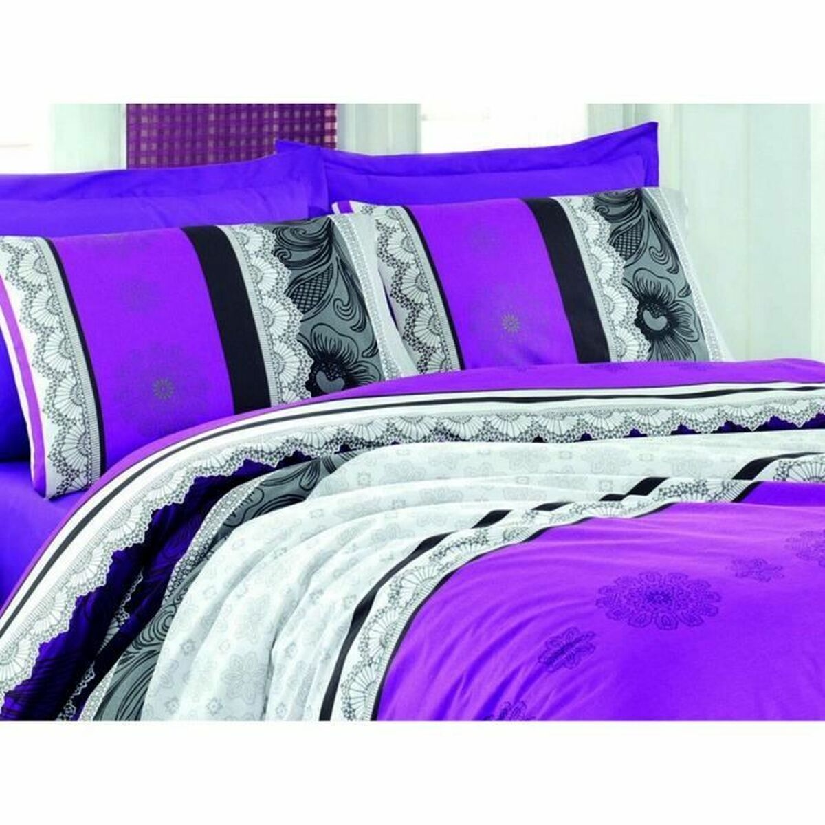 Duvet cover set Purple Super king 3 Pieces-2
