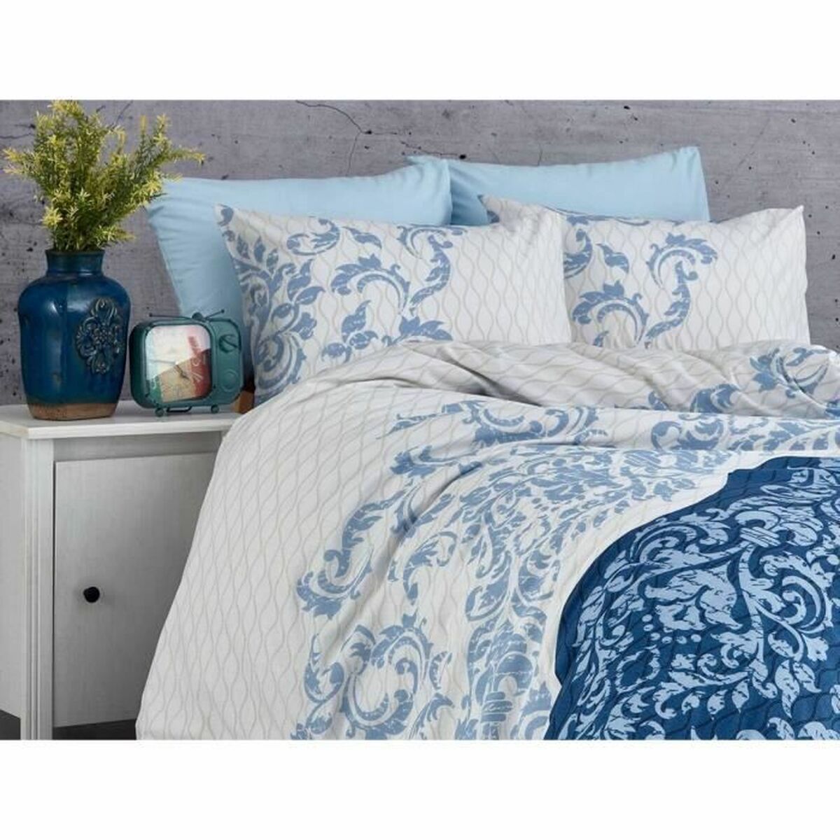 Duvet cover set Blue Super king 3 Pieces-1