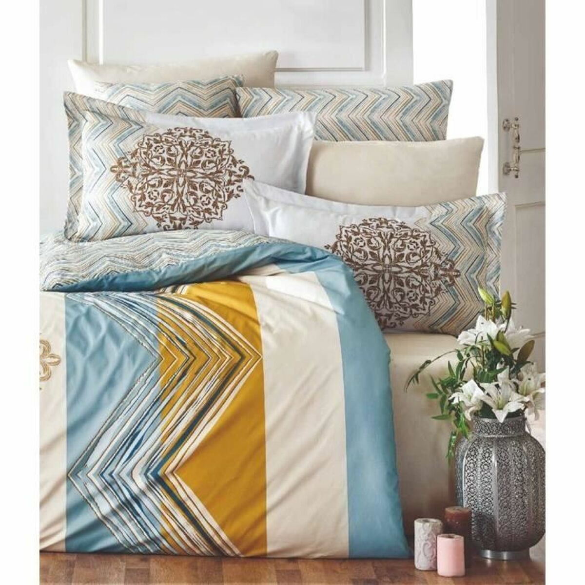 Duvet cover set White Super king 3 Pieces-1