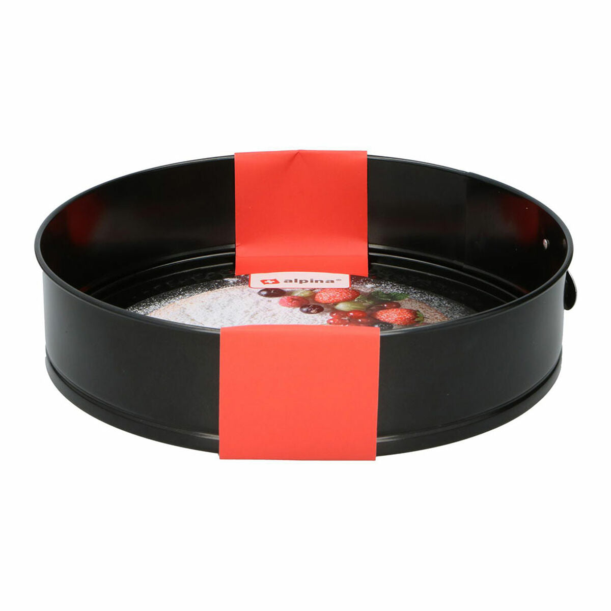 Cake Mould Alpina Non-slip Circular Black Steel Ø 28 x 6,7 cm-2