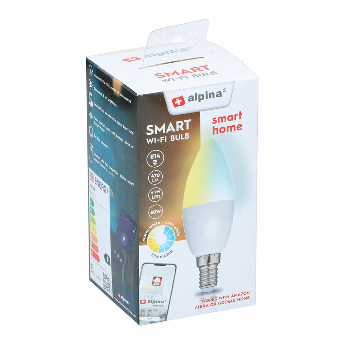 Smart Light bulb Alpina RGB Wi-Fi 4,9 W E14 2700-6500 K 470 lm-2
