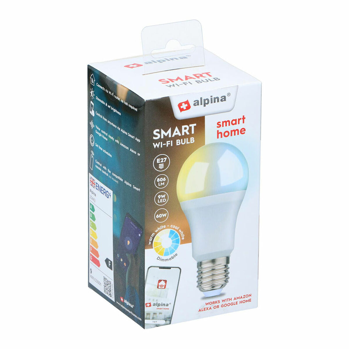 Smart Light bulb Alpina RGB Wi-Fi 9 W E27 2700-6500 K 806 lm-2