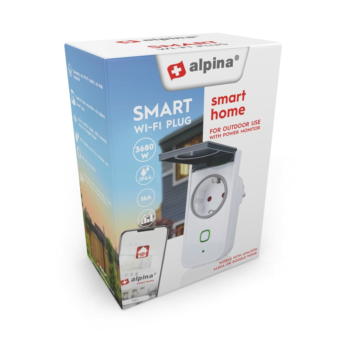 Smart Plug Alpina Smart Home Exterior Wi-Fi 230 V 16 A-1