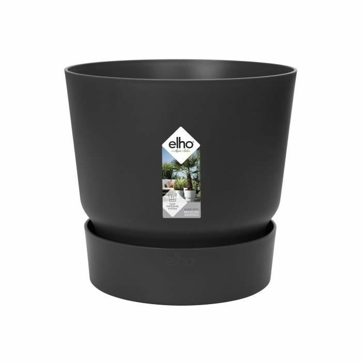 Plant pot Elho Black Plastic Circular Modern Ø 47 cm-5