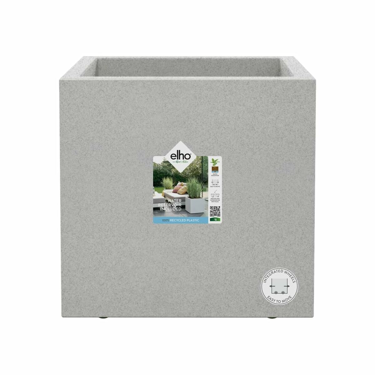 Plant pot Elho White Ø 29,5 cm Plastic Squared Modern-0