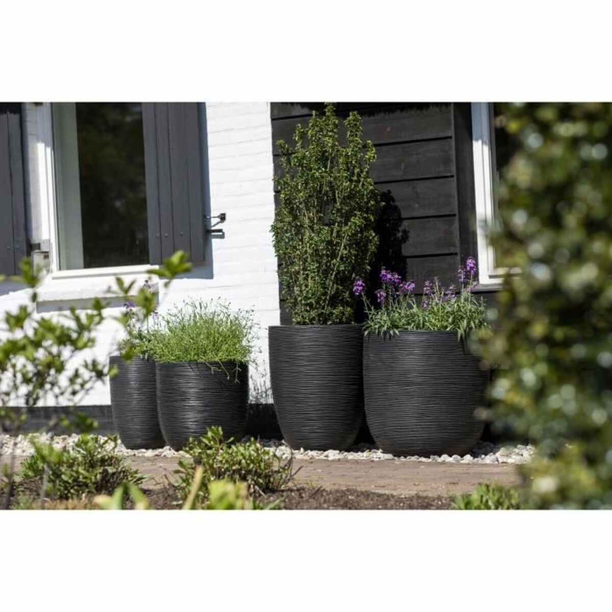 Planter Capi Europe Black Plastic Ø 43 cm-2